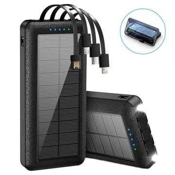 10000mAh Type-C شاحن الهاتف الشمسي التخييم شاحن محمول يعمل بالطاقة الشمسية بنك الطاقة مع Kickstand