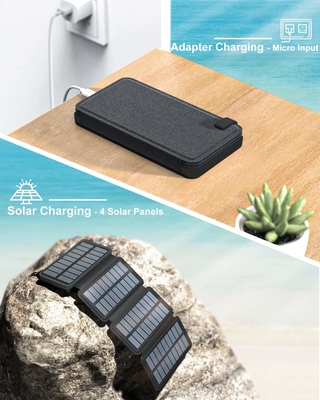 OEM 25000mAh 6W تعمل بالطاقة الشمسية لوحة شاحن بنك الطاقة للهاتف المحمول