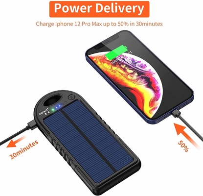 18W 10000mAh باور بانك بالطاقة الشمسية USB C شاحن OEM