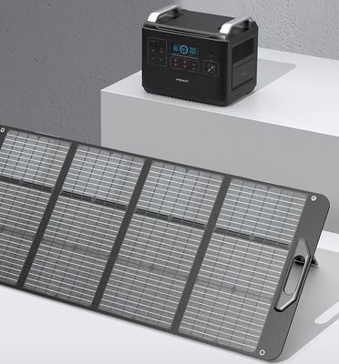 لوحة شمسية صغيرة قابلة للطي 100 وات قابلة للشحن ، مقاومة للماء ، سوداء بالكامل
