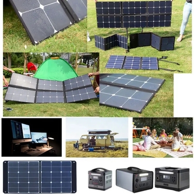 خفيفة الوزن مقاوم للماء 100W قابلة للطي لوحة للطاقة الشمسية شاحن بطانية للطاقة الشمسية للخارجية