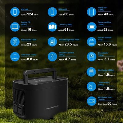 ليتيم المحمول Lifepo4 محطة طاقة شمسية 1000W في الهواء الطلق للسيارات التخييم