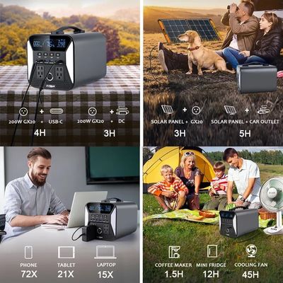 220 فولت خارج الشبكة مولد الطاقة الشمسية المحمولة Lifepo4 بطارية 1000 واط