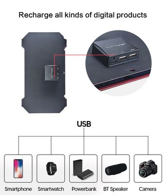 28w الطاقة الشمسية المطوية الألواح الشمسية الجيب المرن 12v / 15v مع مجموعات الطاقة للتخييم