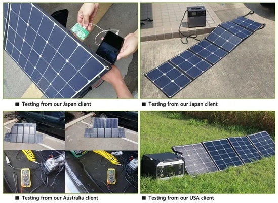 جودة عالية محمولة Sunpower 6 أضعاف ETFE 60 واط قابلة للطي بحجم حقيبة اليد شاحن الطاقة الشمسية لوحة مع USB بور