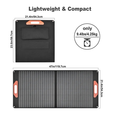 ETFE 100W مجموعة شحن الألواح الشمسية القابلة للطي 60 واط 100 واط 3 أضعاف 5 أضعاف كل وحدة شمسية مفردة لشحن الطاقة المحمولة