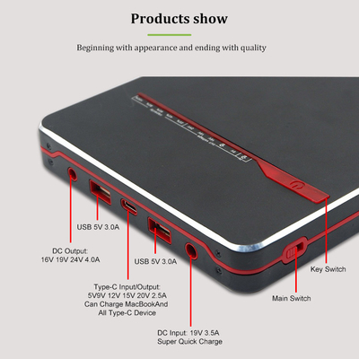 PD 65W 100W محمول محمول نوع C محمول قوة البنك 40000mah 24V بطارية احتياطية