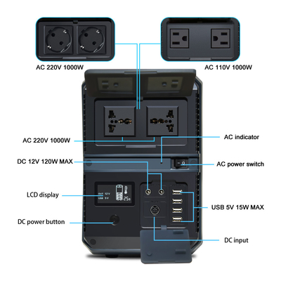FCC Portable Power Station Generator 1000 Watt لآلة CPAP