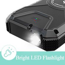 شاحن بنك طاقة لاسلكي محمول يعمل بالطاقة الشمسية 18 وات QC3.0 مع 4 مخرجات 4