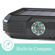 شاحن بنك طاقة لاسلكي محمول يعمل بالطاقة الشمسية 18 وات QC3.0 مع 4 مخرجات 5